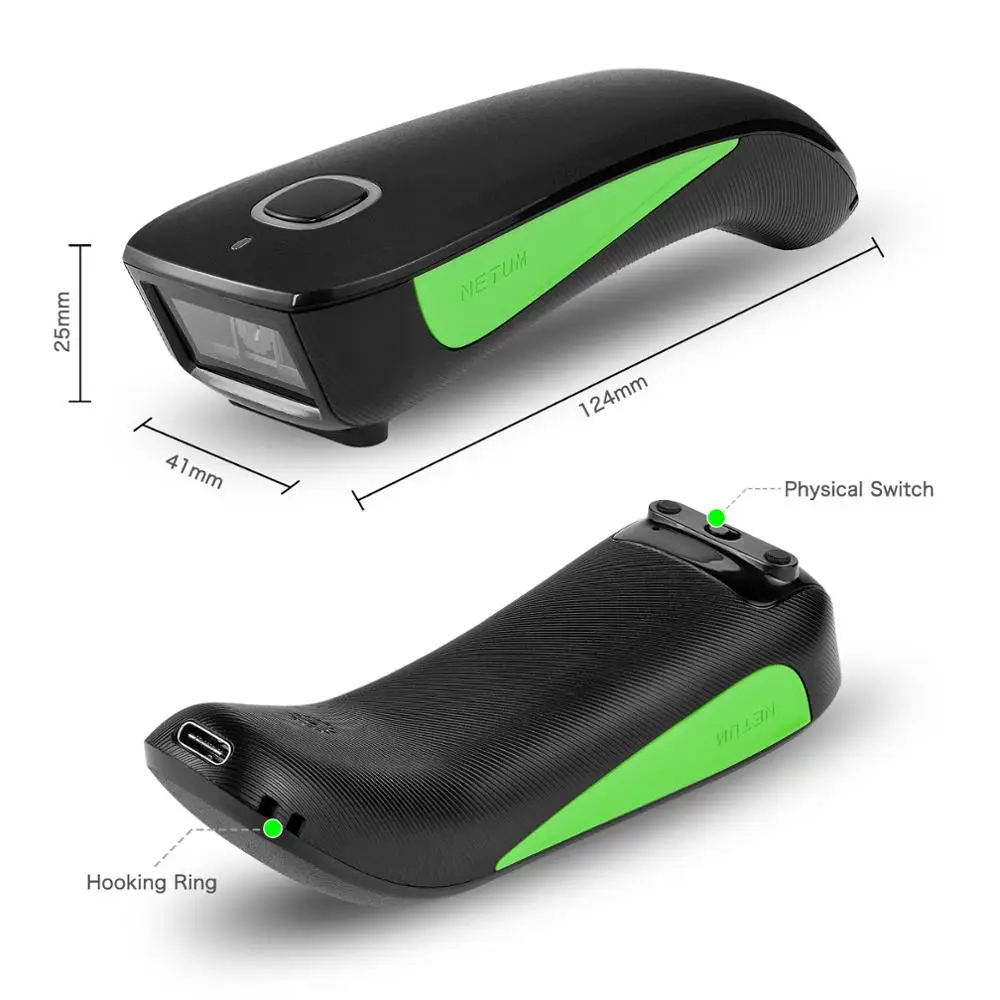 NETUM C740 Bluetooth Беспроводной сканер штрих кода и NT L5 проводной 2D QR считыватель кодов