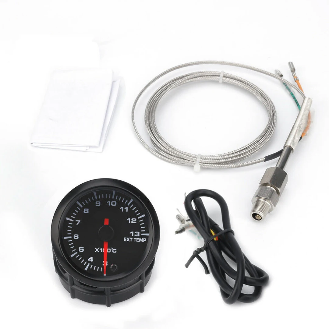 1set 52MM Exhaust Gas Temp Gauge 7 Color Light With Peak Function 300-1300℃ EGT Gauge Car Meter Accessories