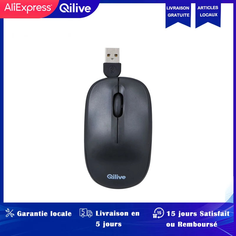 

QILIVE Retractable Wired Mouse