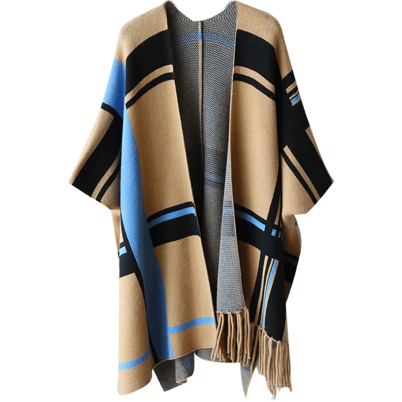 Best Price Lugentolo Women Sweater Autumn New Fashion Plaid Cardigan Temperament Tassel Wrap Swing Batwing Sleeve 2 Color Best Price Lugentolo Women Sweater Autumn New Fashion Plaid Cardigan Temperament Tassel Wrap Swing Batwing Sleeve 2 Color