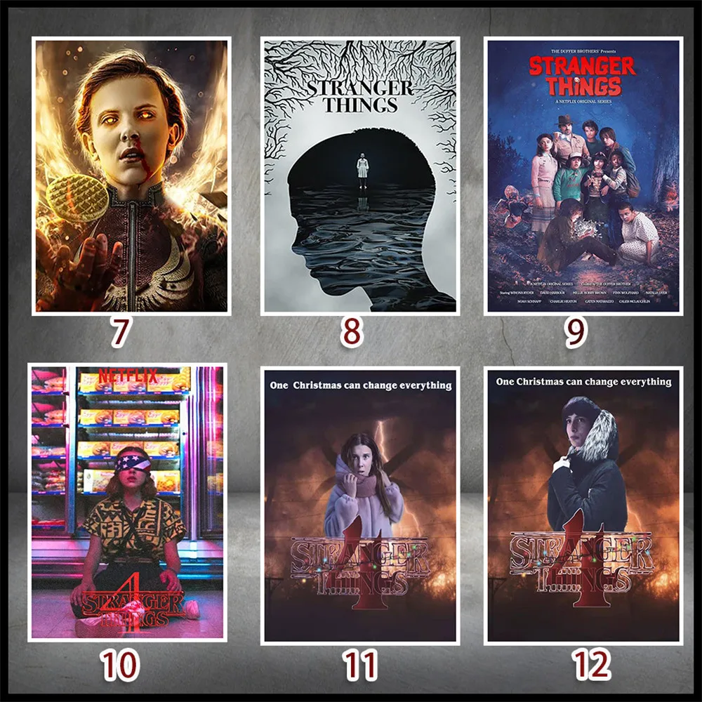Stranger Things сезон 4 постер для фильмов белый/желтый крафт фото бумага настенная бумага кафе украшения 42x30 см(16,5x11,8 дюйма