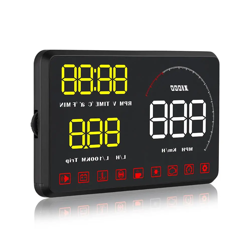 A9 5,5 дюймов Автомобильный HUD Дисплей светодиодный цветной экран Автомобильный диагностический инструмент ODB2 скорость системы/температура воды/неисправный код