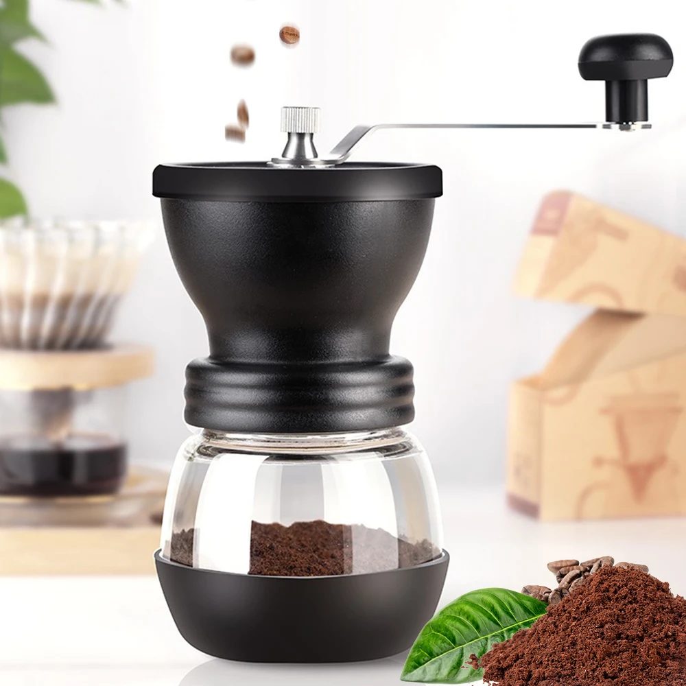 Portable Manual Coffee Machine Grinder Mill Hand Crank Coffee Bean Grinder with Jar Household