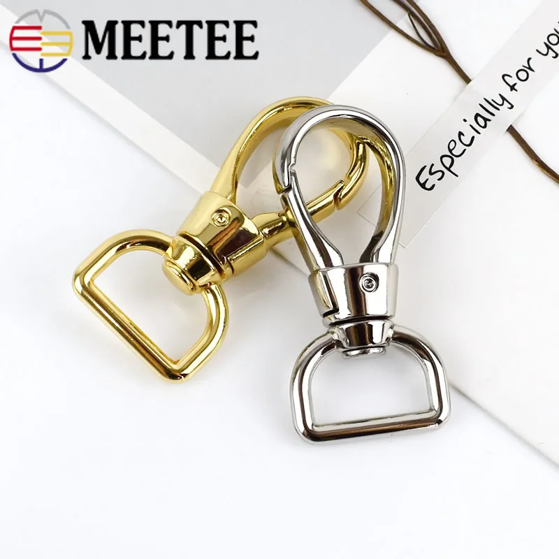Meetee 2 шт. 19 мм металлический крючок для сумки карабиновая Пряжка поворотный застежка брелок для ключей кольцевой ошейник фурнитура для чемоданов аксессуары BF206