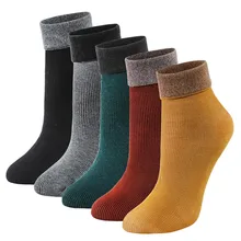 10 Color Wram Socks Women Anti-cashmere Thicken Solid Sox Casual Soft Cozy Sleeping Snow Female Socks Winter