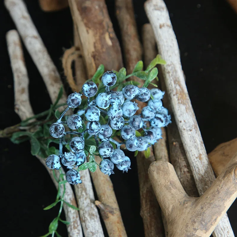 blueberry Ветка фасоли Рождество пена ягода, искусственный цветок DIY украшение дома Свадьба невесты держа цветы настенный искусственный цветок материал - Цвет: blueberry
