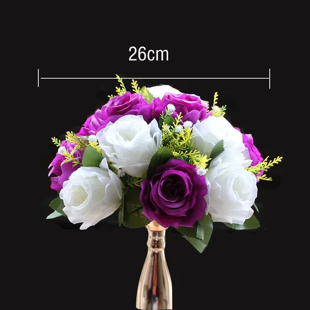 Artificial Peony Rose Hydrangea Row Wedding Background Fake Flower Wall Decoration DIY Combination Wedding Arch Arrangement Purple flower ball