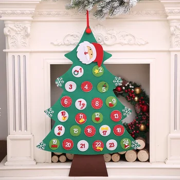 

2021New Year Decoration Date 31th Tree Advent Calendars Wall Hanging DIY Kids Toys Christmas Tree Countdown for Home navidad