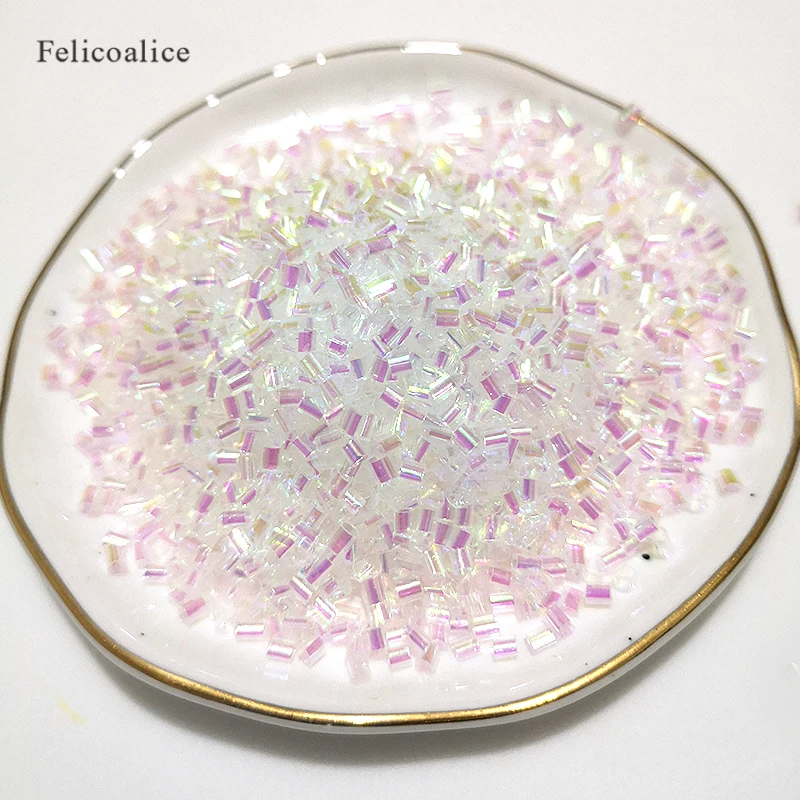 Description Picture 2 of item2*3mm 100g Bingsu Beads Czech Cylindrical Plastic Seed Needle Beads For DIY Material Cross Stitch Embroidery Handmade Sewing