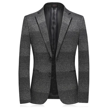 

Winter gray knitted men suit jacket size S-4XL jacket and coat high quality suit Blazer stylish slim mens suits Blazers