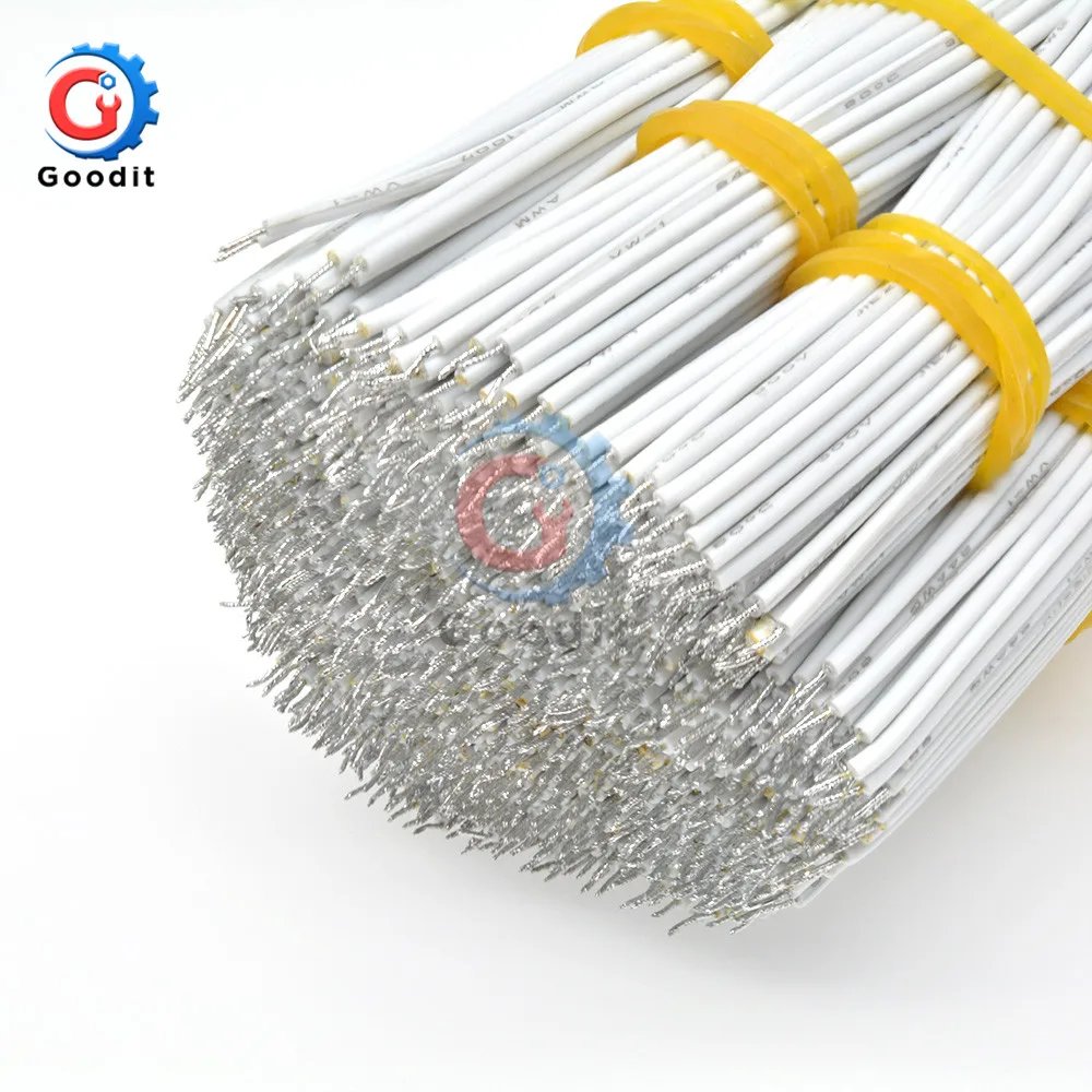 White 100 шт./компл. 24AWG гальванически лужёные макетная плата припоя кабель 24AWG 8 см Fly джемпер Оловянная проволока проводящие провода 1007-24AWG разъем провода - Цвет: White