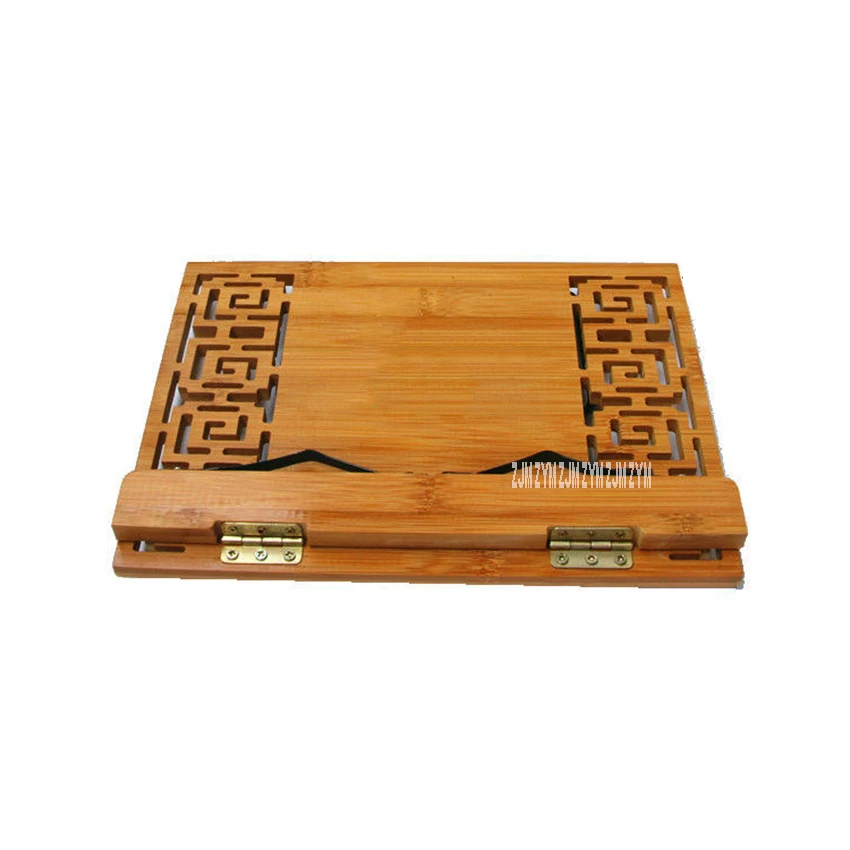 Portable Adjustable Wood Reading Stand Rest Tablet Cook Home Study Room Bamboo Reading Rack Foldable Cookbook Book Holder Frame