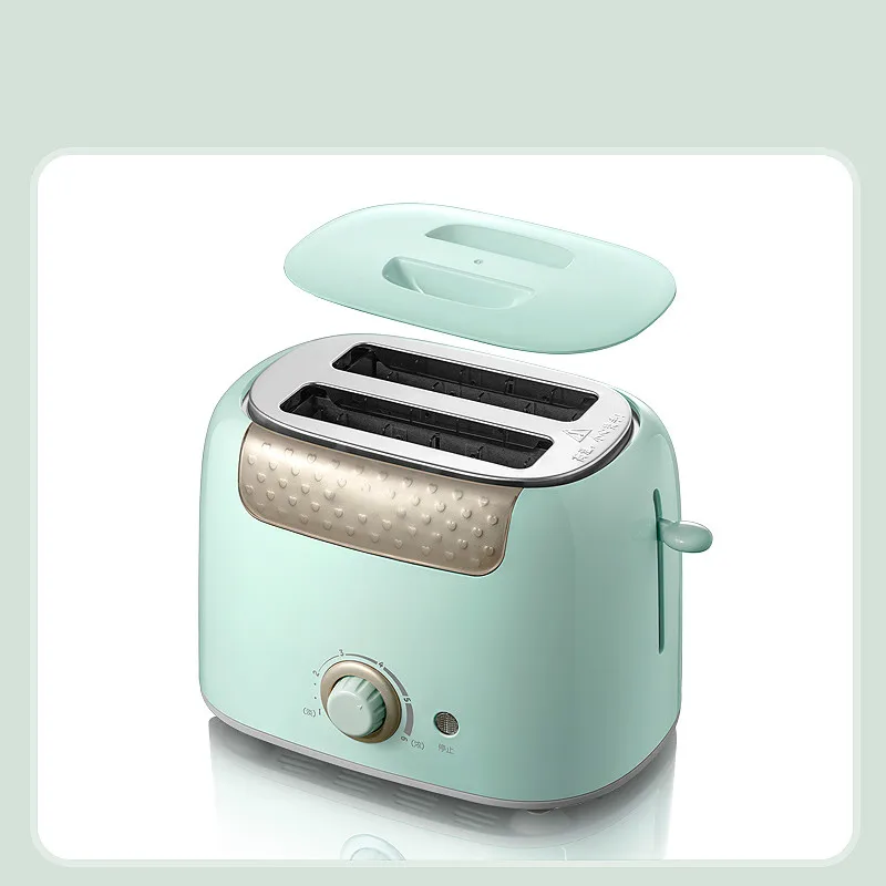 Бытовой тостер с 2 слотами, автоматическая многофункциональная машина для выпечки хлеба, завтрака, 680 Вт, тост, ЕС, США - Цвет: Green