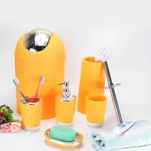 Креативный мусорный контейнер для гостиниц, товары для дома, матовая поверхность, пластиковая ванная комната, 6 шт., набор для мытья ванной комнаты, туалетные принадлежности