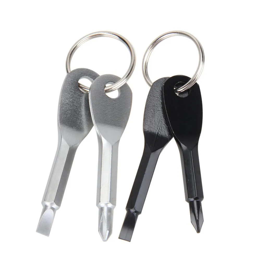 2x Multi Tool Key Ring Screwdriver Outdoor Pocket Tool Set With Keychain ju