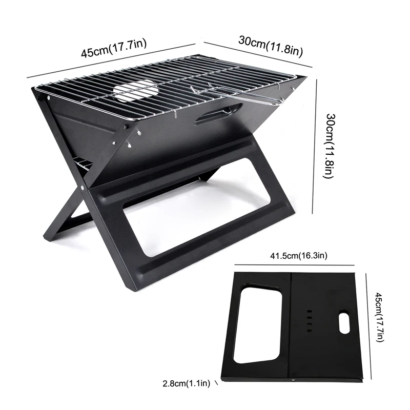 

Portable X Shape BBQ Grill Outdoor Simple Notebook Foldable Charcoal Grill for Camping