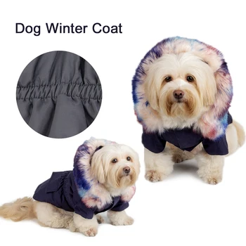 

Faux Fur Collar Keep Warm Soft Cold Weather Dog Winter Coat Home Unisex Fashion Pet Windproof Cotton Blend Casual Outdoor
