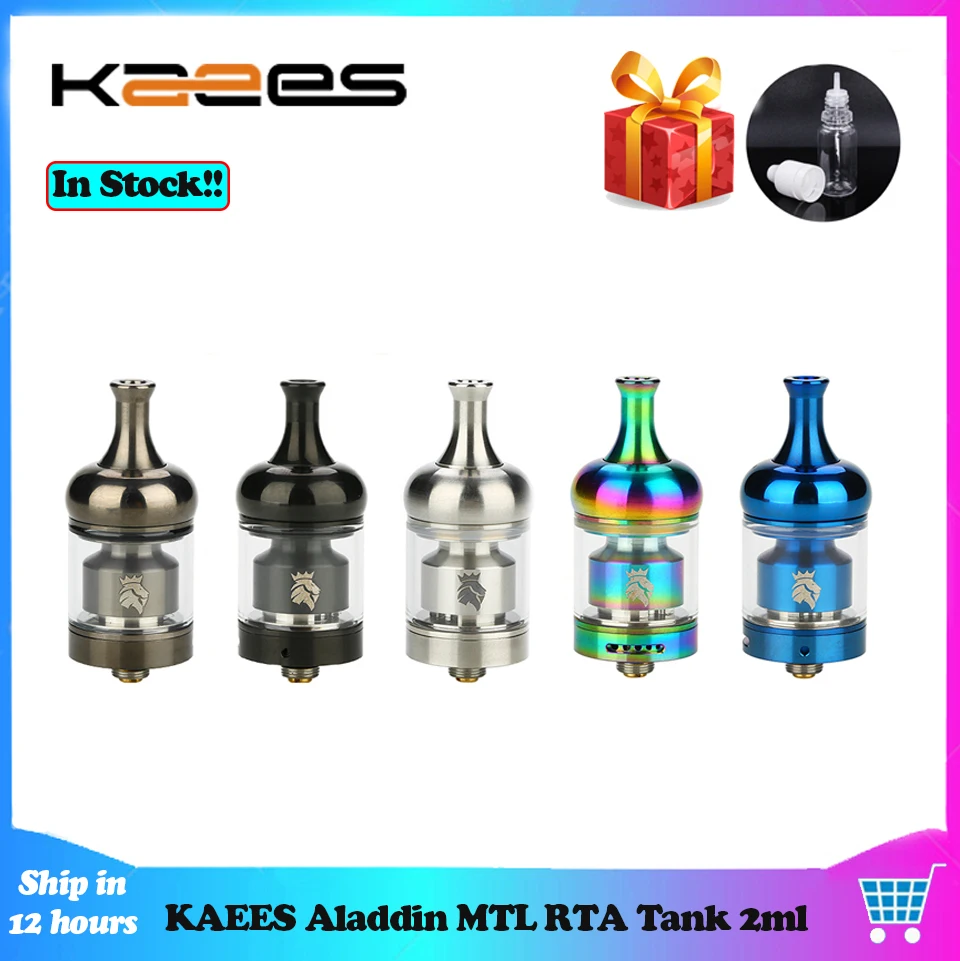 Оригинальный бак KAEES Aladdin MTL RTA 22 мм с емкостью 2 мл системой быстрого блокировки 510