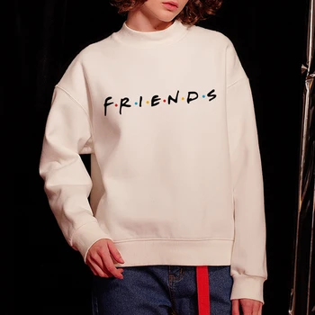 

FRIENDS Letter Print Harajuku Women Long Sleeve Sweatshirt Casual Hoodies Lady Sweatshirt Pullover Plus Velet Tops