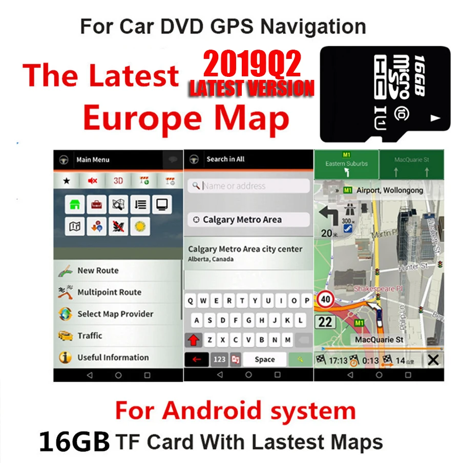 16 Гб евро карта Micro Sd карта только для Android системы автомобиля Gps навигация последняя 2019Q2 Карта Европы
