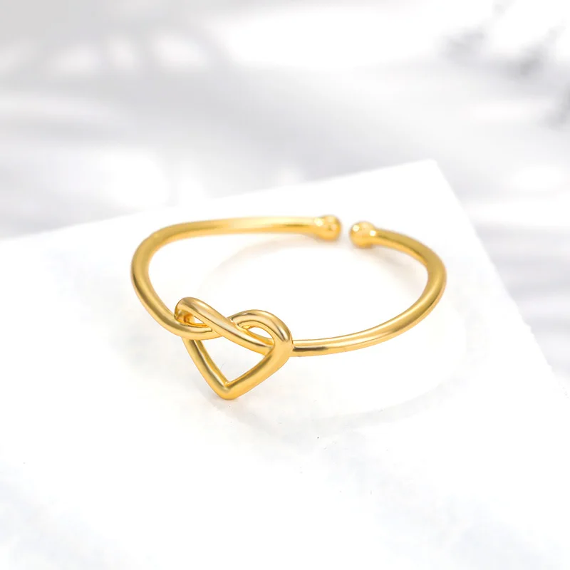 Women Girls Silver Color Open Stainless Steel Ring Fashion Wedding Jewelry