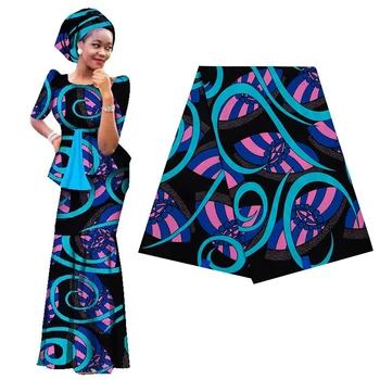 

2019 Royal Ankara African Printing Wax Fabric Real 2020 Tissu 100% Cotton High Quality Sewing Material For Party Dress 6yards