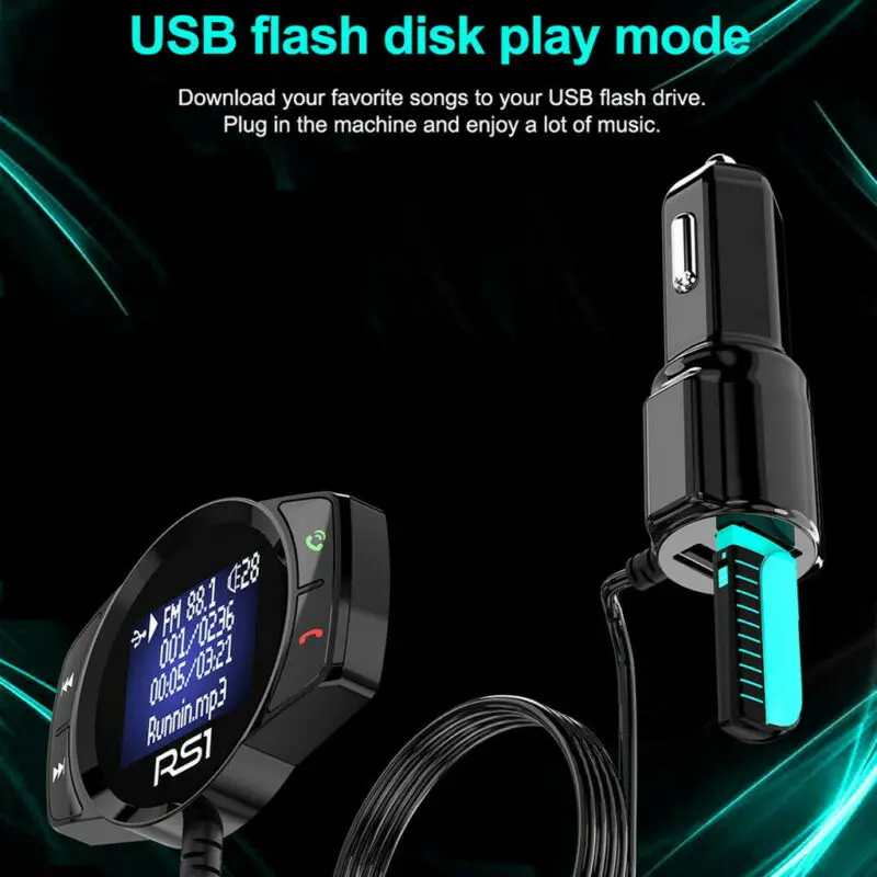 Bluetooth fm-передатчик Автомобильный MP3-плеер fm-модулятор Handsfree Dual USB 3.1A быстрое зарядное устройство для iPhone X