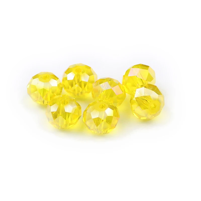 Yellow HGKLBB бусины с австрийскими кристаллами Rondelle, 10 мм, 20 шт, Круглые граненые стеклянные шарики, свободные бусины, ювелирные изделия для изготовления браслетов своими руками - Цвет: Yellow