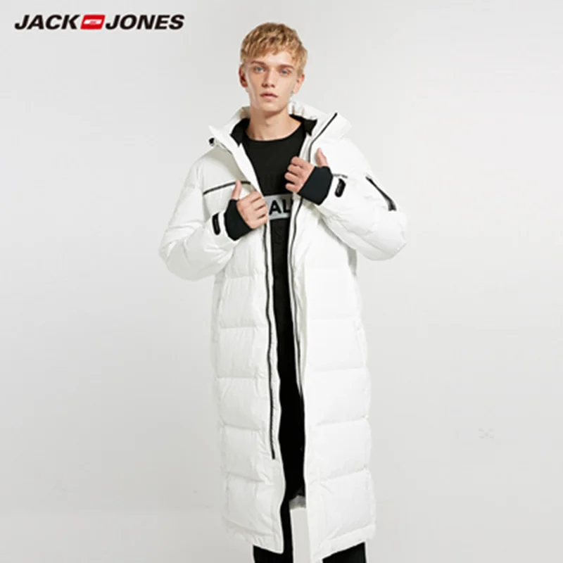 JackJones Мужская зимняя длинная куртка-пуховик с капюшоном, парка, пальто, модная верхняя одежда для мужчин, 218312516