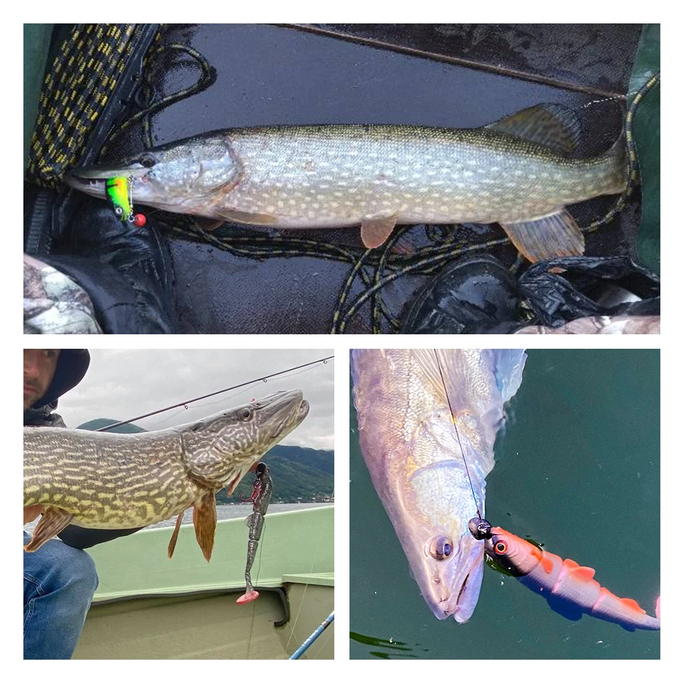 Spinpoler Pike Stinger Rig With 3-Jointed Soft Plastic Lures