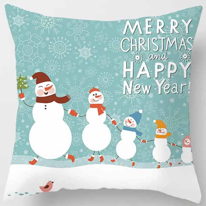Рождественский чехол для подушки со снеговиком, модный квадратный чехол для подушки с милыми рисунками, размер 45*45 см - Цвет: 11