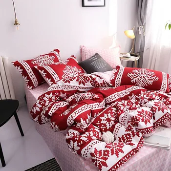 

Christmas Snowflake Bedding Pillow Cover Bed Sheet Set Home Decoration for Bedroom SNO88