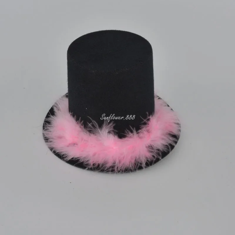 Women Feather Mini Top Hat Hair Clip Punk Gothic Headbands Hairband Festive Party Birthday Cosplay Costume Wedding Festival