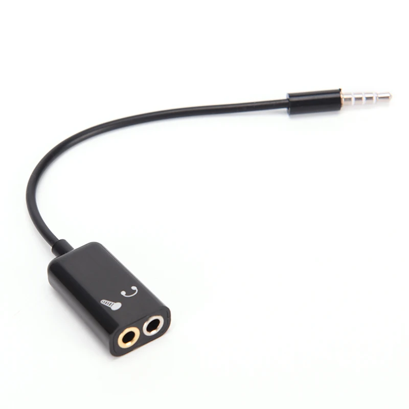 1pc 3.5mm Mic Audio jack to Headphone Microphone Y Splitter Cable