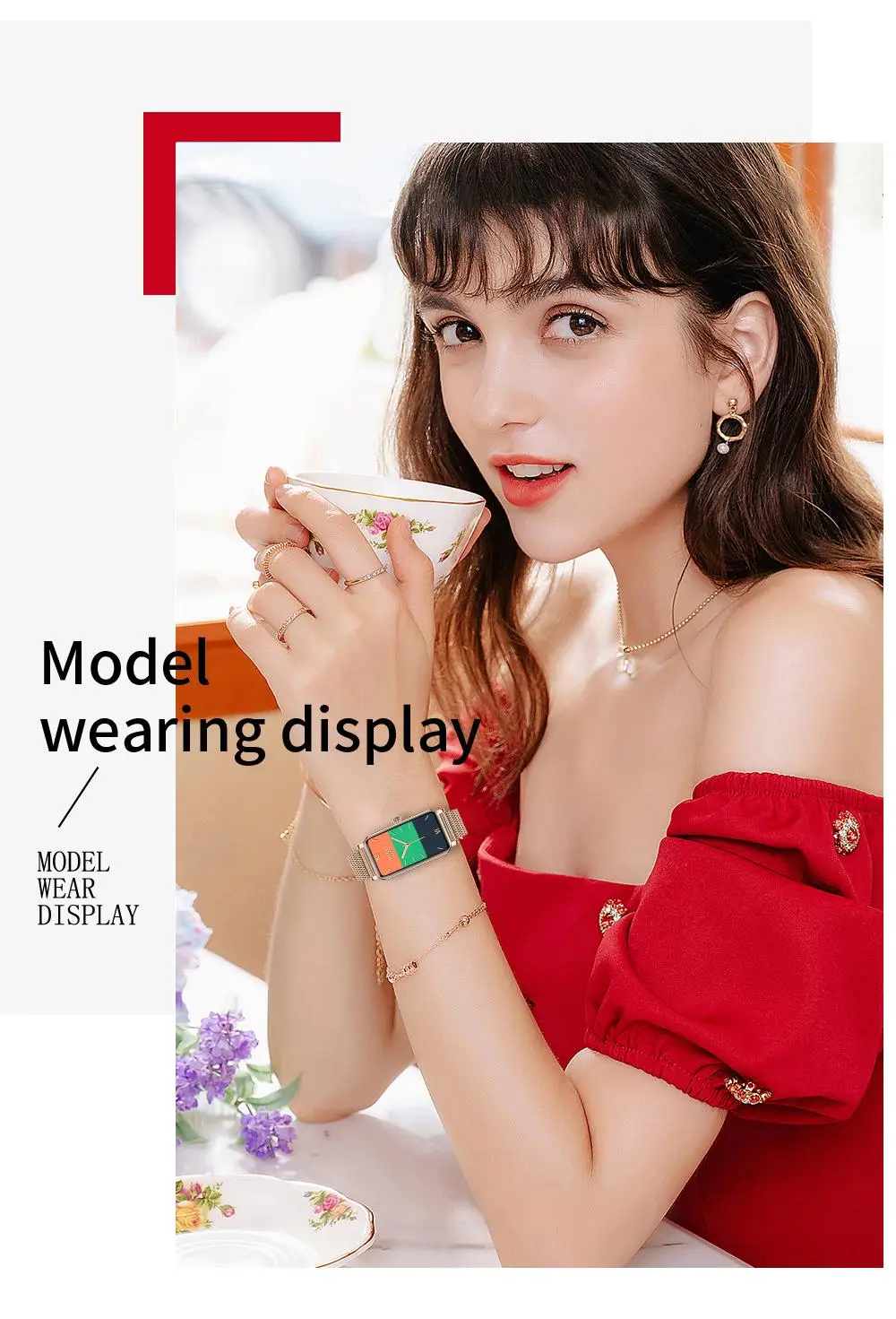 ZX19 Smart Watch Women Girl Fashion Smartwatch Heart Rate Bood Pressure Sports Fitness Wristband Customizable Dial Bracelet