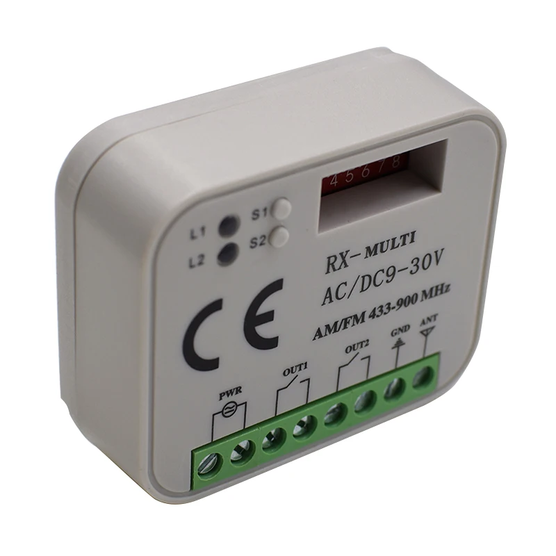 

APRIMATIC Compatible 2-channel Receiver 12-24VAC/DC 433.92MHz TR2/TR4/TM4 Remote