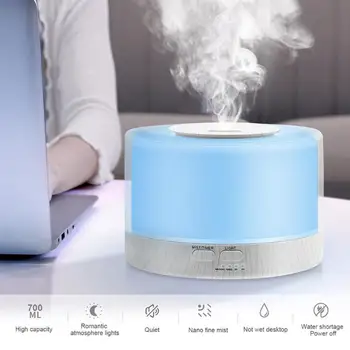 

500 Ml Remote Control Ultrasonic Humidifier Air Aroma With 7 -Colour Led Electric Aromatherapy Essential Accepted Aroma Diffuser