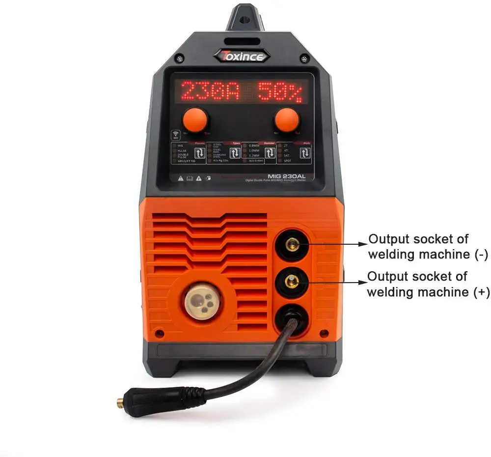 MIG230AL Digital Double Pulse Aluminum Welder MIG//Pulse/Double Pulse/ARC/Lift TIG Semi-Automatic W