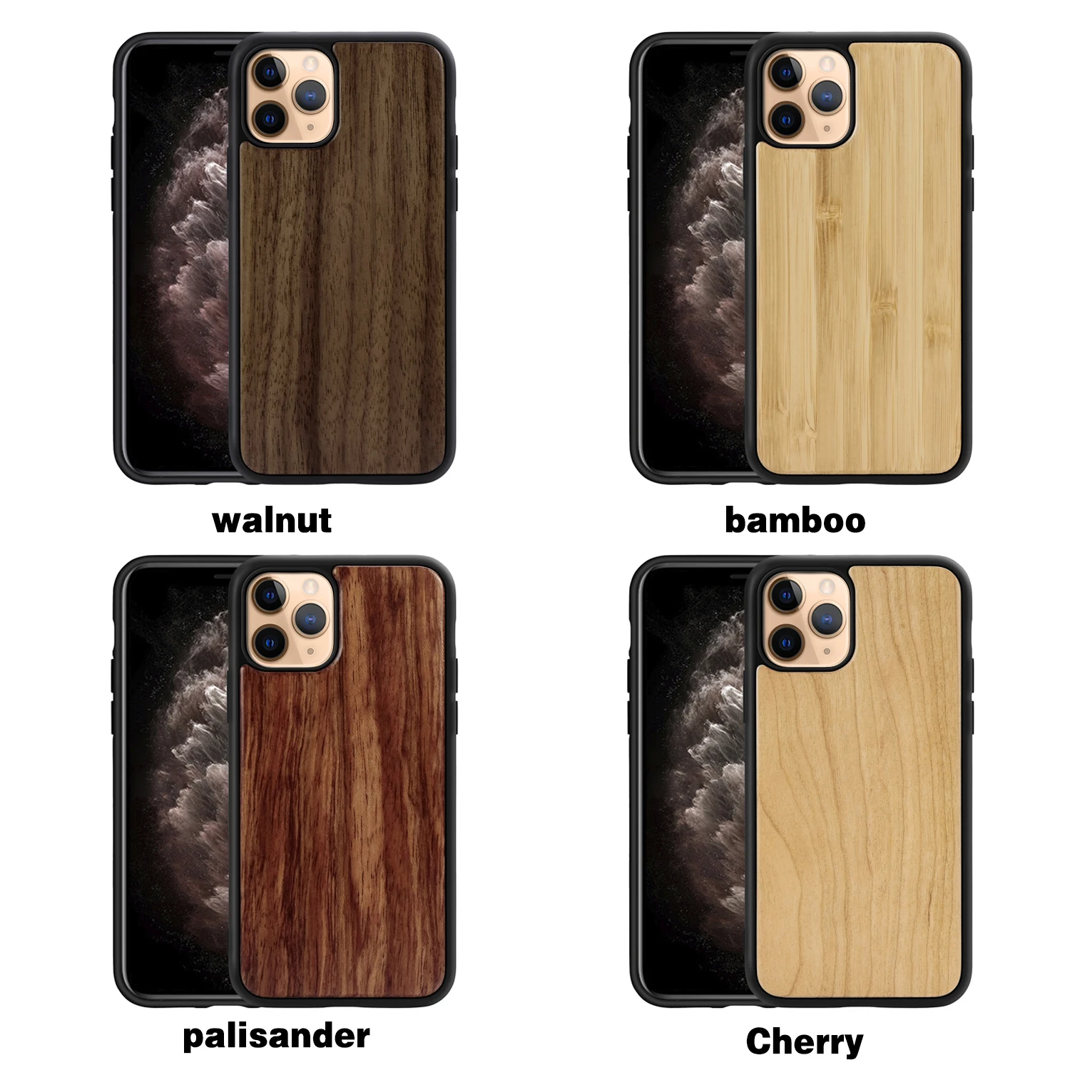 Чехол для телефона из натурального дерева для Iphone 11 Pro Max, мягкий силиконовый чехол-бампер для Iphone Xs Max Xr X 8 7 6 6s Plus Funda