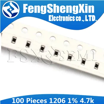 

100PCS 1206 SMD Resistor 1% 4.7K ohm chip resistor 0.25W 1/4W 1206W4F4701T5E 4.7KE 4.7KΩ 4K7 4701