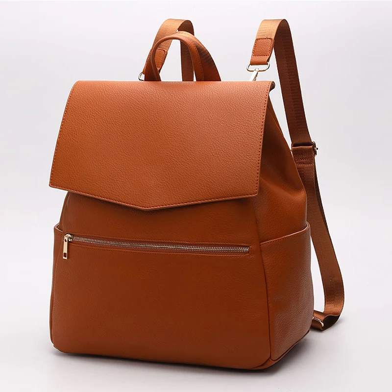 PU Leather Baby Diaper Bag Backpack Multifunctional Large Capacity Nappy Bag Backpack Baby Bag + Changing Pad + Stroller Straps