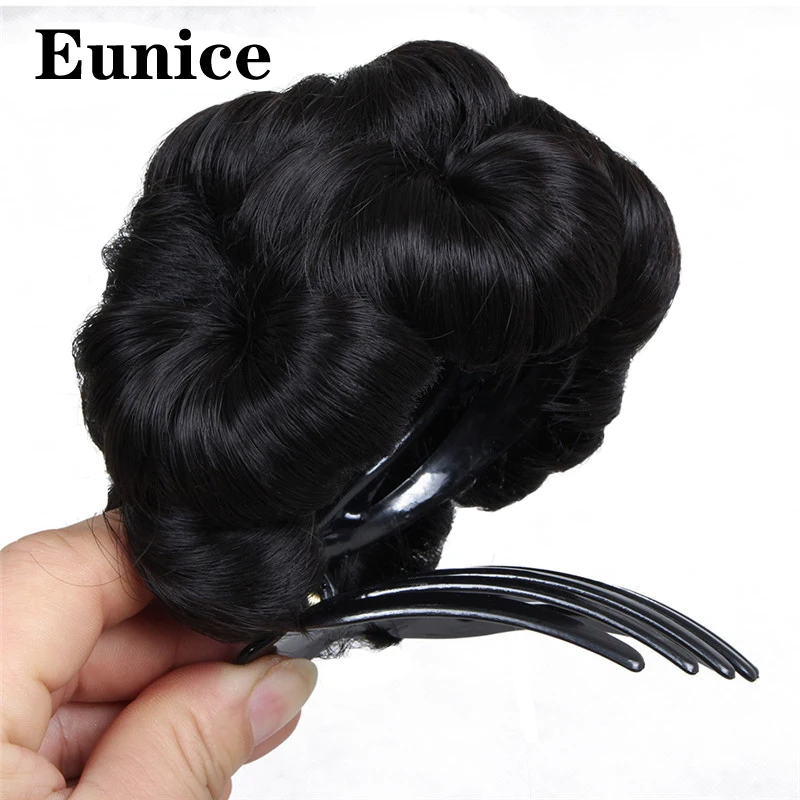 Eunice Women Curly Chignon Hair Bun Donut Clip In Hairpiece