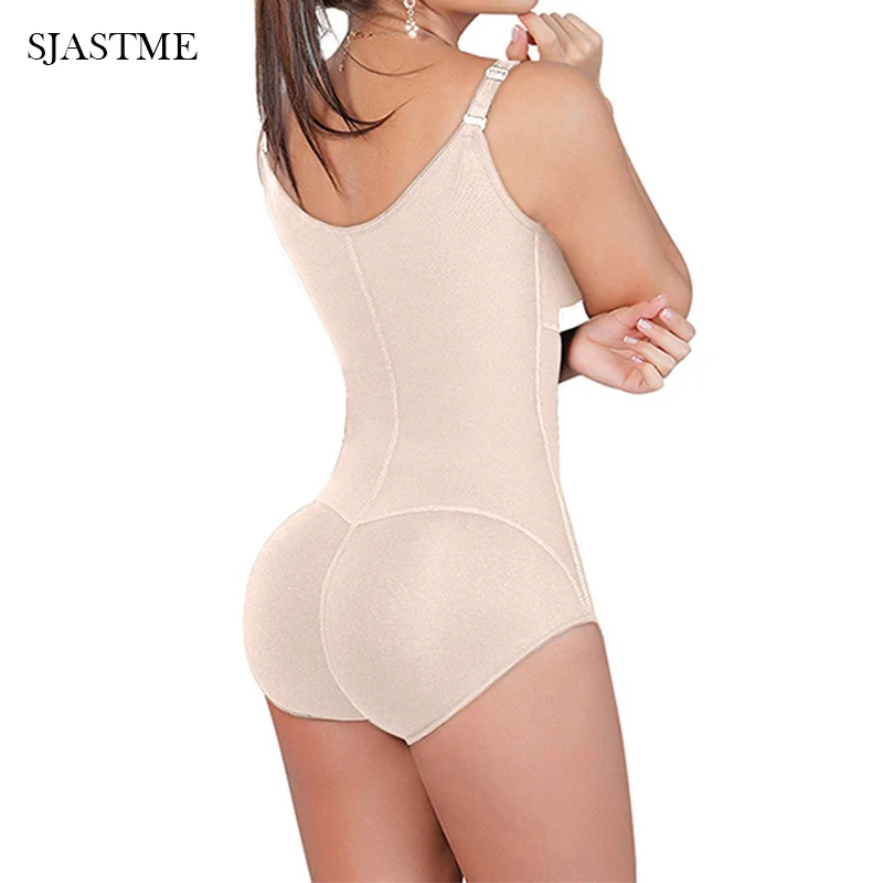 New Womens Plus Size Bodysuit Shapewear Slimming Tummy Control Full Body Shaper Panty Style Clip & Zip with Bra Waist Belt Fajas - Image 3