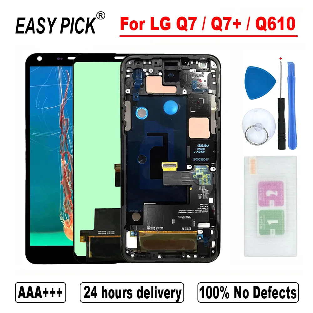 Ceny Dla LG Q7 Q7 + Q610 Q610MA Q610TA Q610YB CV5A Q610EA MT6750S Q610NM Q610EQ Q610M wyświetlacz LCD montaż digitizera ekranu dotykowego