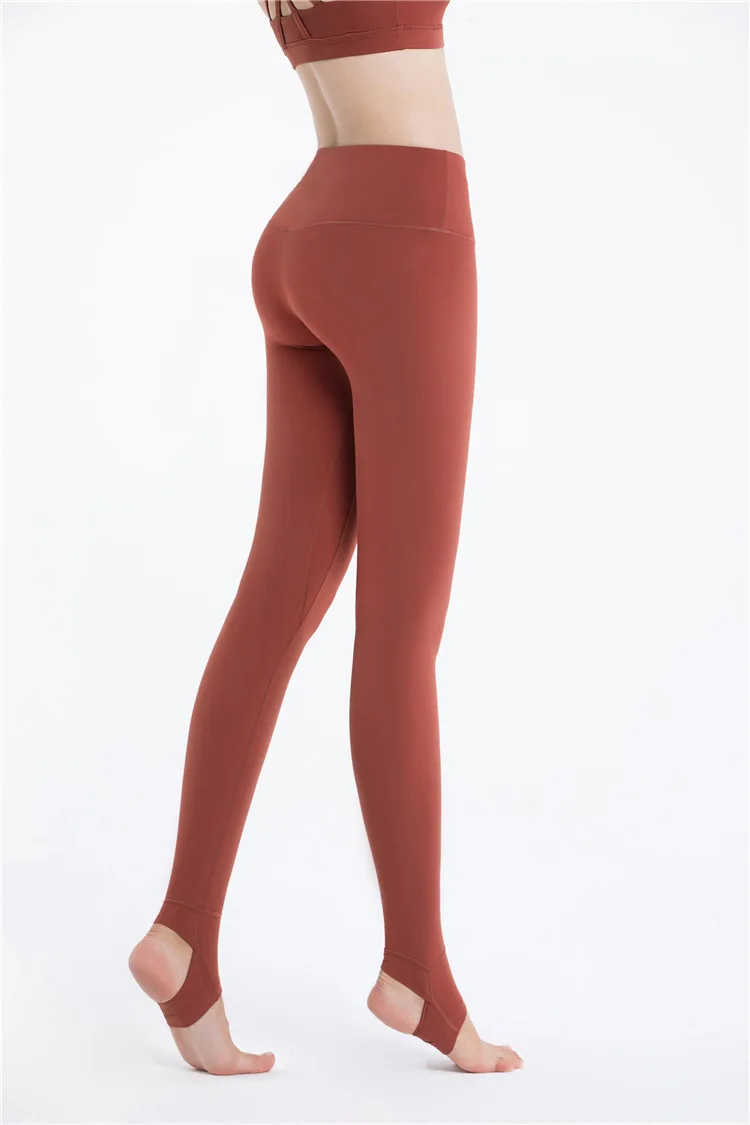 Oyoo High Tech Comfortable Sport Leggings Orange Breathable Fitness Dancing Pants For Women Over The Heel Yoga Pants Gym Tights