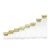 10ml 15ml 20ml 25ml 35ml 40ml 50ml Glass Bottle with Bamboo Lid Empty Leak proof Airtight Food Storage Clear Bottle Jars 50pcs 2