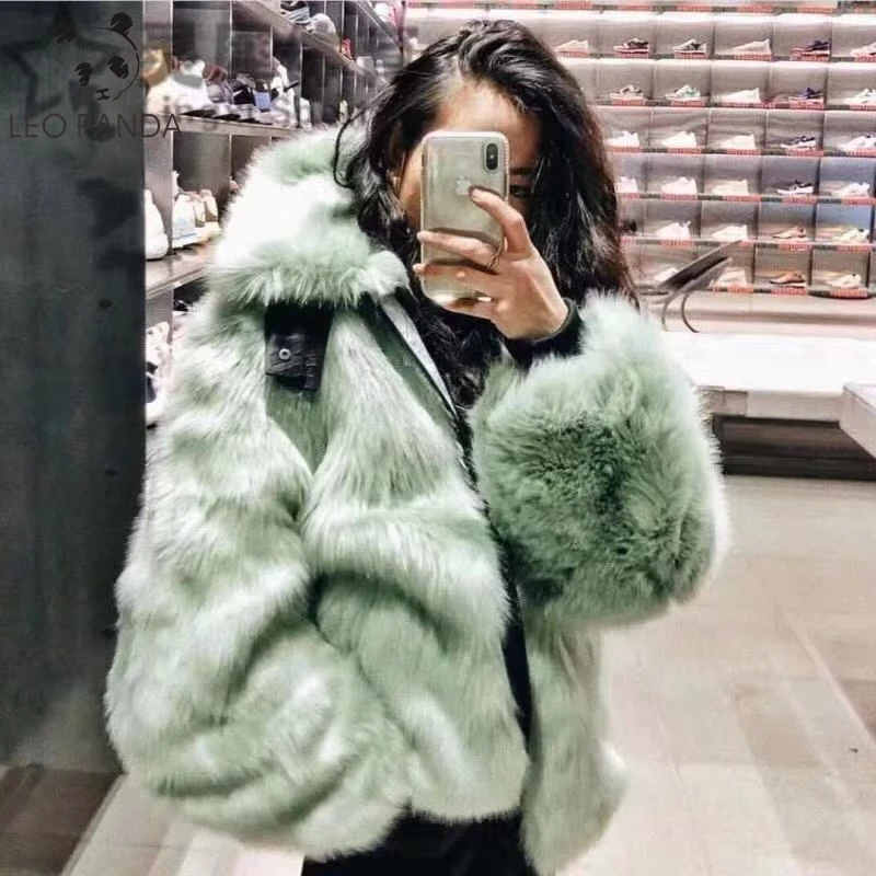 Новинка зимнее пальто женское пальто из искусственного меха теплая куртка Толстая теплая куртка из искусственного флиса пушистые куртки пальто размера плюс 2XL
