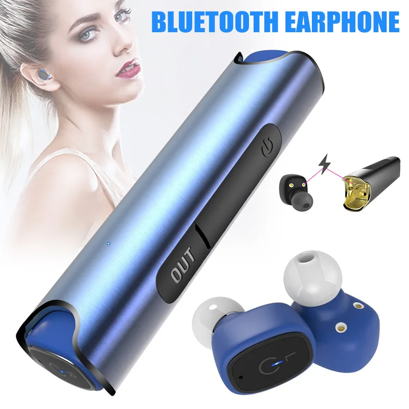 Горячая IPX7 водонепроницаемые bluetooth-наушники-вкладыши невидимые Беспроводные наушники с зарядкой Pod