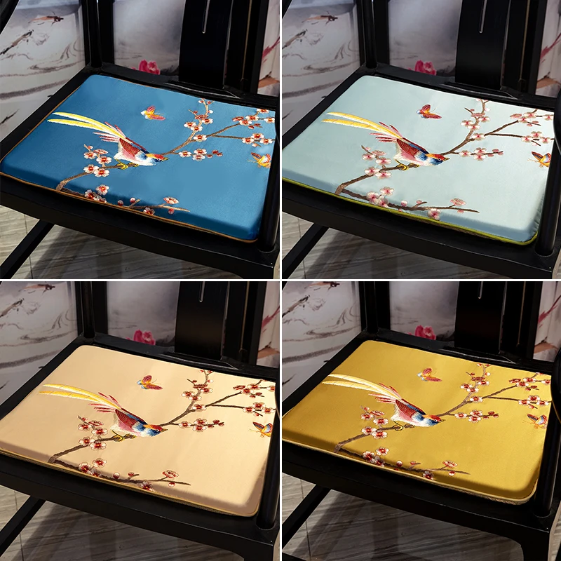 

Fine Embroidery Warbler bird plum blossom Seat Cushions Sofa Chair Non-slip Pad Cushions Seats Dining Chair Armchair Seat Mats