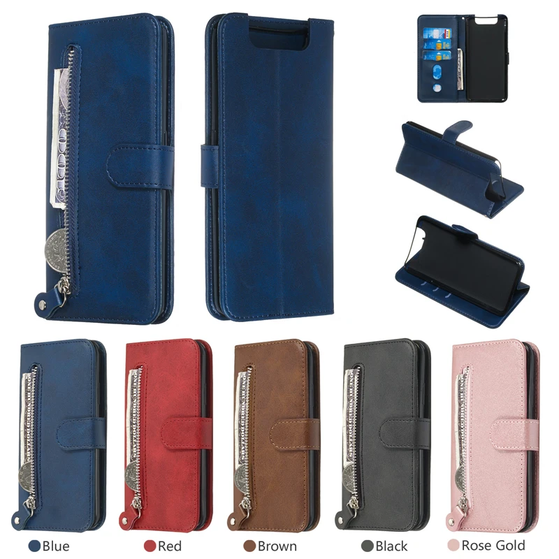 

Wallet PU Leather Flip Shockproof Phone Case For Samsung A90 A80 A70 A60 A50 A40 A30 A20 J4 J6 Prime Plus 2018 J7 2018 Cover